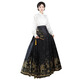 Faleta de cara de Yishangmei Falda de la cara de nuevo Vestido de mujer para mujeres adultas de estilo chino Hanfu Small Summer 2025 Nuevo vestido de estilo chino Rojo [Falda de cara dorada + Top White] M [Adecuado para 100-115Jin [Jin equivale a 0.5 kg]]