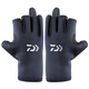 DAIWA DAIWA 23 autumn and winter DG-8023CS winter anti-slip fishing gloves, cold-proof and warm fingerless gloves, black - three fingers exposed (one size fits all)
