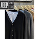 JEEP SPIRIT男装针织开衫男士毛衣外套薄款商务V领毛线衣男春秋冬202 MY9031黑色 M