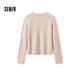 Semir Senrou sweater | Shopping mall same style sweater for women round neck solid color 2024 winter cable top 101724107014