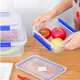 Boîte de gardien de main-d'œuvre de grande taille Wenshiou avec une cuisine de rangement alimentaire congelé boîte transparente Boîte en plastique rectangulaire en plastique rectangulaire 9928 (30 litres) Modèle de couverture de presse