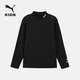 Puma new children's long-sleeved T-shirt half turtleneck stretch black 90001 150