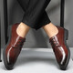 
CARTELO men's leather shoes business breathable cowhide formal shoes workplace office low top leather shoes men 9274 dark brown 44