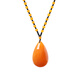 Qinhenghui guaranteed-price official beeswax pendant for women and old men, chicken fat yellow amber long necklace, ethnic style hanging F style/Hulu Wushi brand (old honey style)