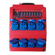 Boîte de distribution temporaire pour chantier de construction, valise, prise 220V, boîte d'alimentation mobile 380V, portable avec fuite, petite rangée unique rouge sans couvercle, 2 interrupteurs traversants à cinq trous