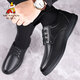Vogelscheuche Lederschuhe für Herrengeschäft Casual Schuhe echte Lederzehenschicht Kuhläire Frühling Neuem Stil Atmungsaktives nicht rutschfestes Kleidung-resistenter weicher Lederschuhe GX6627 Black 40