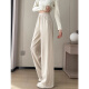 
Red Dragonfly narrow version wide-leg pants for women 2025 spring and autumn new casual trousers for women plus velvet spring sports straight pants 689# off-white nine-point - regular M