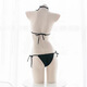 Traje japonés de bikini ultra picante de tres puntos de lencería sexy sujetador para ropa interior correas de cintura ultra bajo triángulo negro talla