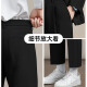 顶峰保罗（Dingfengbaoluo）春夏季垂感西装裤子男直筒宽松阔腿休闲裤高级修身C58黑色2XL