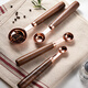 Pudding wooden handle stainless steel coffee measuring spoon 5/15ml baking measuring spoon set milk powder spoon seasoning scale measuring cup household 5ml-measuring spoon-gold