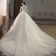 Robe de mariée de maquillage rouge 2025 Nouvelle mariée du corps principal Bodal Tapon de l'industrie lourde haut de gamme Français manches extérieures Champagne Light Champagne M Full M M