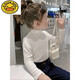 G.duck Girls Half Turtle Collar Long Sleeve T-Shirt Spring and Autumn Baby Girl Fashionable Spring Style Paired with Children's Modal Bottoming Shirt T White 90 Recommended 80-90
