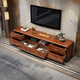 Nanyi TV-Schrank Goldene Walnuss Massivholz-TV-Schrank Couchtisch Kombination moderne Wohnzimmermöbel im chinesischen Stil 2,0 m Sechs-Pull-Fernsehschrank Walnuss Walnuss