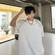 
QGF high street wind high gram heavy shoulder pad trendy brand short-sleeved T-shirt for men and women summer couple loose T-shirt simple half-sleeved top DSA070-CD1049 white XL [recommended 120-135Jin [Jin equals 0.5 kg]]