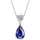 DL 1998 Fat Donglai same style tanzanite necklace sapphire 925 silver heart-shaped water drop gemstone lock 925 silver platinum plated pendant + 925 silver necklace