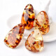 
DL 1998 Fat Donglai Quality Amber Beeswax Raw Stone Tianl Flower Amber Water Drop Shape One Picture Tianl Ran Golden Woman Sweater Chain G3879