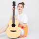 Enya X0 Folk Gitarre Travel Anfänger Jungen Mädchen Kinder Einführung Guitar Intelligence Agency EA-X0/41 Zoll/Block Holzfarbe