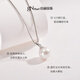 Jingrun Pearl Pendant Huai Zhen 925 Silver Freshwater Nuclear Pearl Pendant Round Clavicle Chain Birthday Gift S925 Silver 9-10mm White