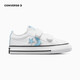 Converse Converse children's shoes for boys and girls low-top canvas shoes summer new Star Arrow Velcro children's casual shoes white/blue 22 recommended foot length 13cm