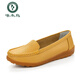 
Woodpecker spring flat shoes for women genuine leather soft sole breathable mother shoes women single shoes beans shoes large size beef tendon sole casual pregnant women shoes 6629 hollow gray 41