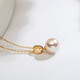Nanzhu Palace Seawater Pearl Pendant 18K Inlaid Round Highlight Women's Pearl Pendant 925 Silver Chain 18K Gold 8.5-9mm