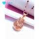 Xinheming shiny zircon money bag purple gold necklace women's pendant fashion shiny gold-plated money bag pendant rose gold gourd necklace-40+5CM