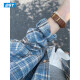 Pei Shiyan blue grinding plaid shirt men's long-sleeved autumn and winter plus velvet thickened American retro commuter style shirt jacket c9734 red plaid plus velvet M 95-115Jin [Jin equals 0.5 kg] can be worn