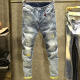Zhidou Dou Jeans de color claro Nine Punta Slim Slim Feet Pants Pantalones de estilo Coreano Mendigo de moda Mendido Reped de Flin Style 9767 30