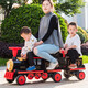 Hand in hand small train children's electric car four-wheel male and female baby stroller children can sit adults and children toy car red and black four-wheel drive + dual battery parent-child car/remote control