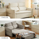 
Lin's Home Small Living Room Folding Sofa Bed Dual-Use Internet Celebrity Fabric Pulling Bed Lin's Wood Industry TBS391 [Cream White] Double