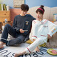 Manzhiban couple pajamas spring and autumn pure cotton long sleeve Korean style teenagers for men and women in autumn cute 2021 new winter QM men 1592 women 2592 single set price-women M