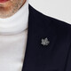 KFLK retro leaf brooch high-end lapel pin button collar corner buckle men's suit suit clothing accessories maple leaf badge silver black retro leaf K125 1 piece