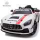 Mercedes-Benz children's electric car four-wheel car remote control toy car can sit a child with a swing baby stroller Xingchenhao painted silver gray racing version electronic steering + leather seat + portable pull rod + soft tires