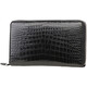 Jue Oudens Persönlichkeit trendy und coole Krokodil Leder Brieftasche Herren Langer Reißverschluss Boutique Handtasche Business Clutch große Kapazität Mobiltelefon Beutel Schwarz