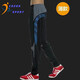Cozok Summer Sportshosen Männer lose Kälber, Rad- und Fitness -vielseitige Trendy Casual Hosen Fußballtraining Hosen 9680 Schwarz und Rot (dünner Stil) 3xl Größe