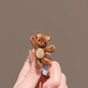 Songchuang Mengyu cute beckoning bear side clip exquisite and compact flocked hair clip bangs side broken hair duck bill clip one-word clip headdress beckoning bear duck bill clip