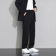 
Foss Phil casual pants for men spring and summer loose straight ice silk pants for men draped wide-leg sports thin suit pants black XL