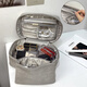 
Haofanjie makeup bag large capacity cosmetic storage bag portable travel compact waterproof professional makeup box toilet bag cosmetic bag [gray]