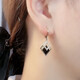 Idel Japanese and Korean new trendy light luxury personalized earrings fashionable black rhombus temperament earrings exquisite niche design for women black prismatic earrings E2059