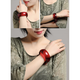 Fat Donglai's same style blood amber bracelet widened imitation amber beeswax animal year tire gift wide version 56-57MM