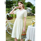 Betu women's new summer dress elegant light national style romantic dress women 2303D05 light apricot L