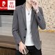 Pier Cardin Frühlings- und Herbst -Imitation Wolle Anzug Herrenjacke verdickte einzelne westkoreanische Stil Schleiche Körperjacke trendy hübscher kleiner Anzug 692 Blau [normal] Anzug M.
