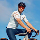 Lamparda cycling suit bicycle summer thin men's short-sleeved top road mountain bike clothes light gray blue M