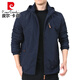 Pier Cardin Marke High-End-Herrenkleidung Outdoor Herrenjacke Herbst und Winter 2025 Neue Herbst-Tops mittleren Alters plus Samtclips plus Samt 9898 Dunkelblau Style 2XL