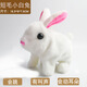 TKHE electric plush toy bunny can bark and jump electric plush bunny can bark plush toy to play house short-haired rabbit white