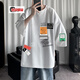 执琴之手夏季新款七分袖t恤男士潮牌大码上衣服ins学生半袖T恤中袖打底衫 Q11155白色 L (110-125斤)