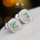 Demi Chuanluo emerald earrings, commuting versatile earrings, colorful baby girl S925 silver earrings, gift for girlfriend