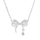 Farcoko platinum PT950 necklace for women with bow, fashionable platinum heart-shaped birthday, Chinese Valentine's Day gift for girlfriend, platinum necklace + elegant bow, SF Express, default SF Express