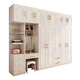 Yifansen package installation solid wood wardrobe bedroom flat door European style wardrobe with dressing table three-door large wardrobe five doors main cabinet + top cabinet + dressing table