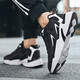HEACOOA boys shoes junior high school students spring 2025 new boys casual sneakers teenagers breathable running sneakers black and white mesh 9195 38